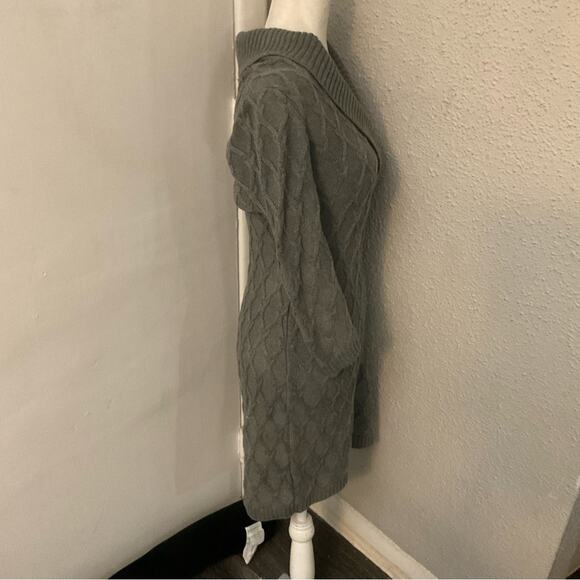 Calvin Klein Gray Cable Knit Shift Sweater Dress S Winter Cozycore Corporate - Picture 2 of 11